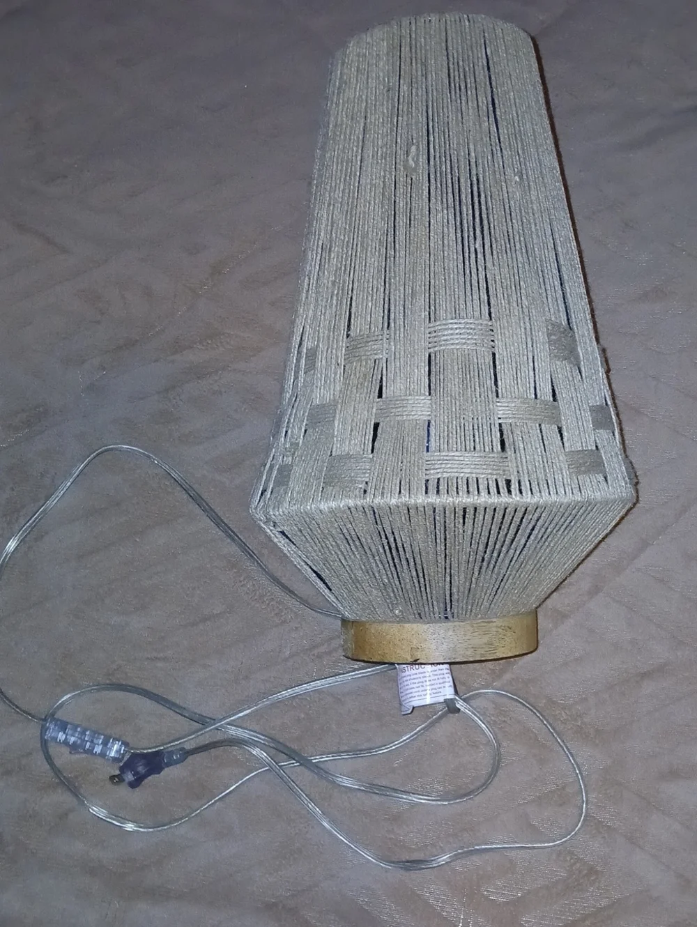 Neutral Hemp Thread-Wrapped Table Lamp